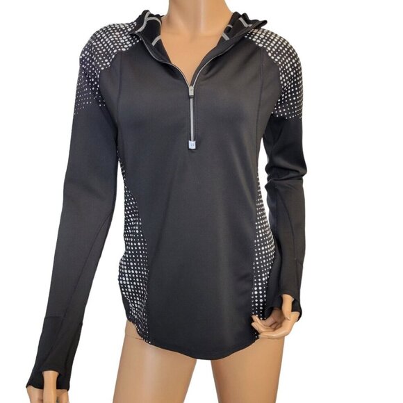 Athleta Womens Pullover Size Small Running Wild 1/2 Zip Hoodie Polka Dots - Picture 1 of 16